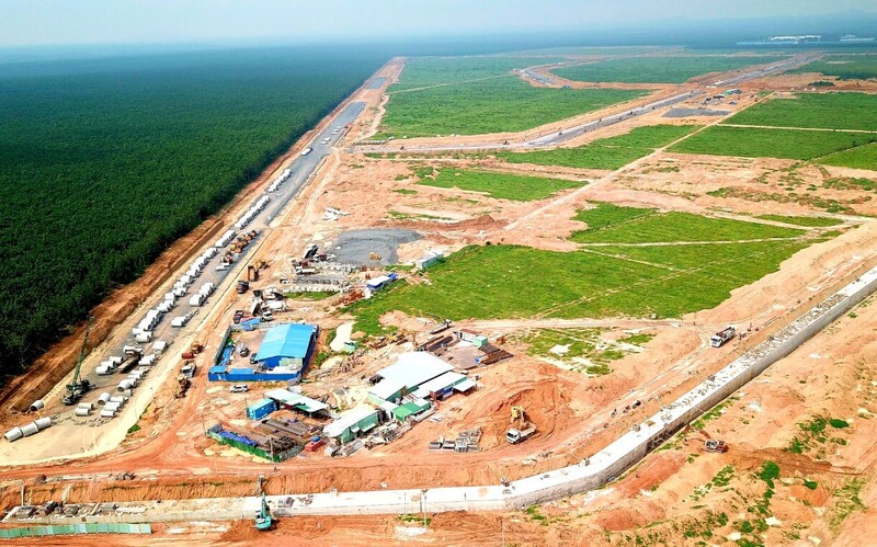 Một góc khu tái định cư Lộc An - Bình Sơn đang được đầu tư xây dựng