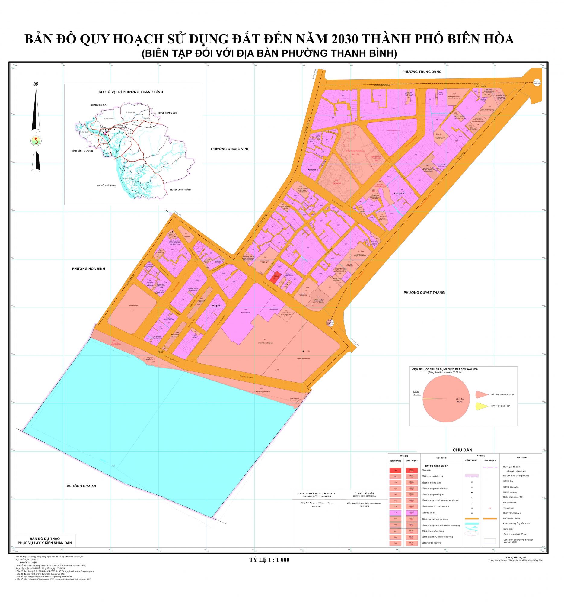 Bản đồ quy hoạch phường Thanh Bình, thành phố Biên Hòa, tỉnh Đồng Nai đến năm 2030