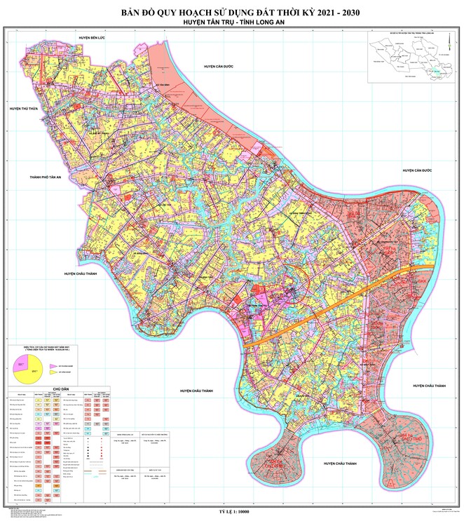 Bản đồ quy hoạch huyện Tân Trụ, tỉnh Long An đến năm 2030