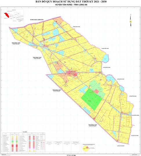 Bản đồ quy hoạch huyện Tân Hưng, tỉnh Long An đến năm 2030