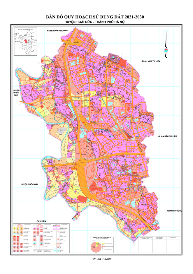 Bản đồ quy hoạch huyện Hoài Đức, Hà Nội đến năm 2030