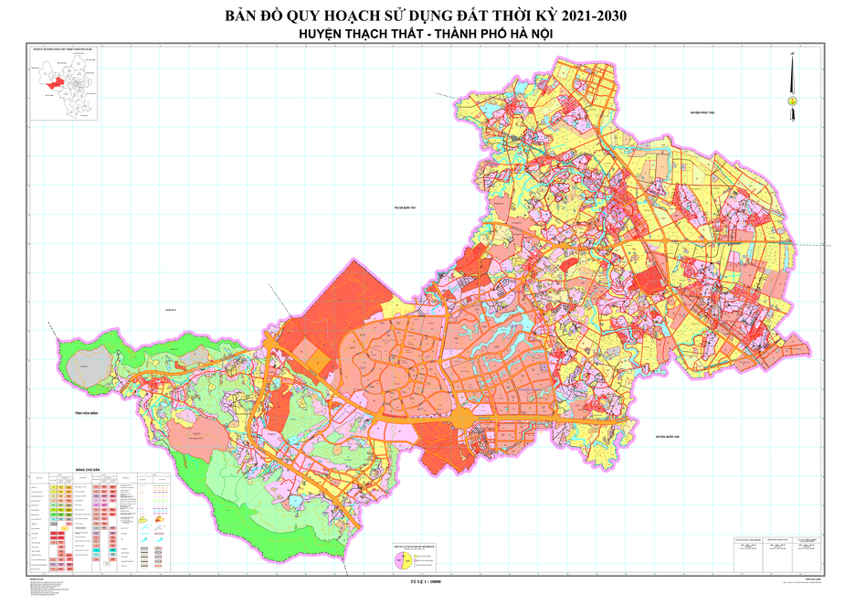 Bản đồ gia dụng quy hướng thị xã Thạch Thất, Thành Phố Hà Nội cho tới năm 2030 - Tân Đại Thành Group