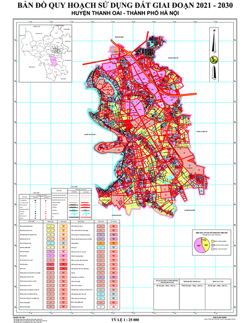 Bản đồ quy hoạch huyện Thanh Oai, Hà Nội đến năm 2030