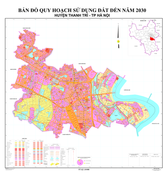 Bản đồ quy hoạch huyện Thanh Trì, Hà Nội đến năm 2030