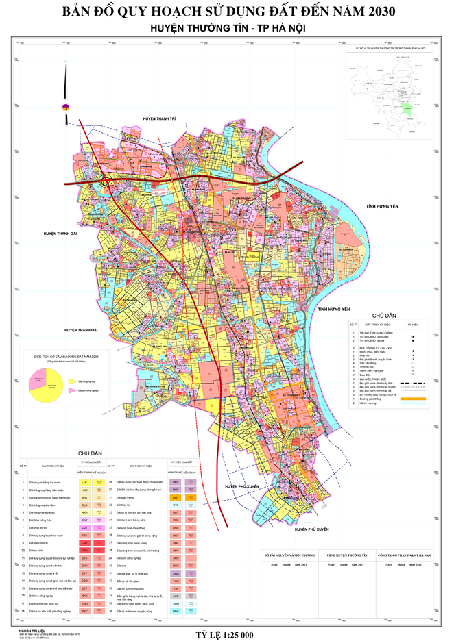 Bản đồ quy hoạch huyện Thường Tín, Hà Nội đến năm 2030