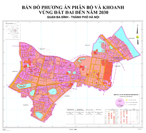 Bản đồ quy hoạch quận Ba Đình, Hà Nội đến năm 2030