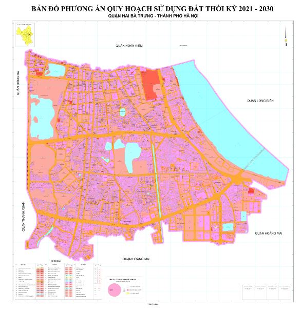 Bản đồ quy hoạch quận Hai Bà Trưng, Hà Nội đến năm 2030