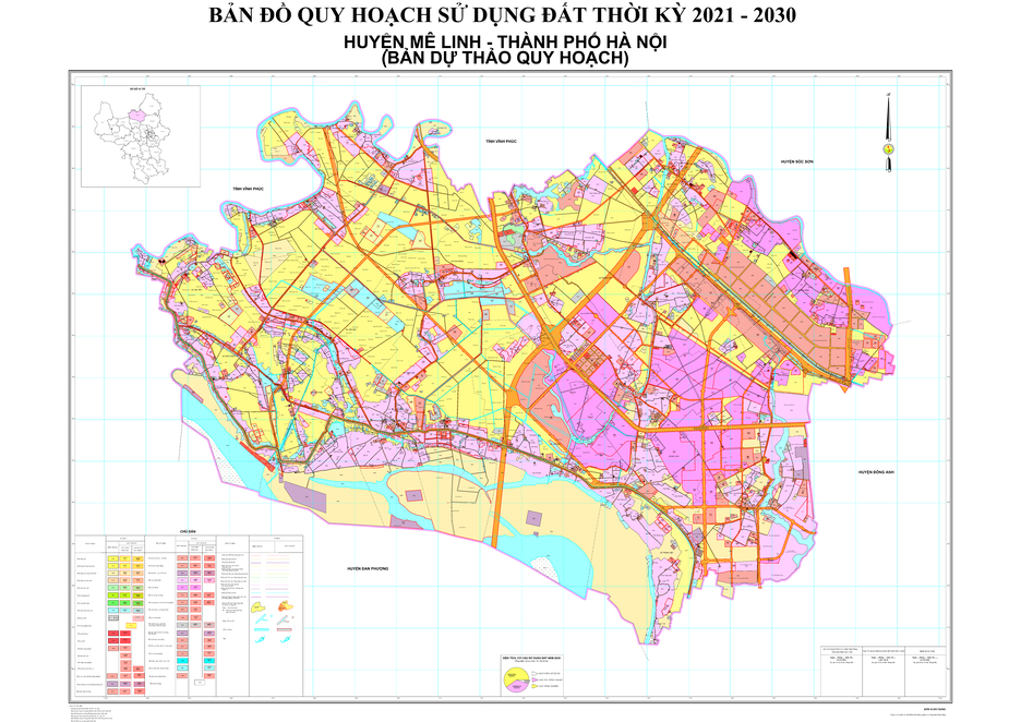 Bản đồ quy hoạch huyện Mê Linh, Hà Nội đến năm 2030