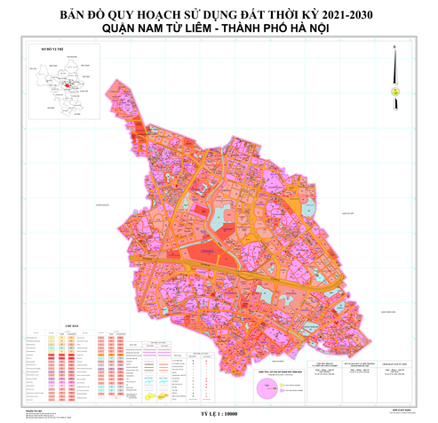 Bản đồ quy hoạch quận Nam Từ Liêm, Hà Nội đến năm 2030
