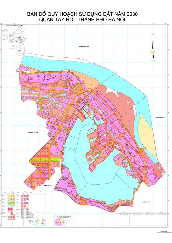 Bản đồ quy hoạch quận Tây Hồ, Hà Nội đến năm 2030