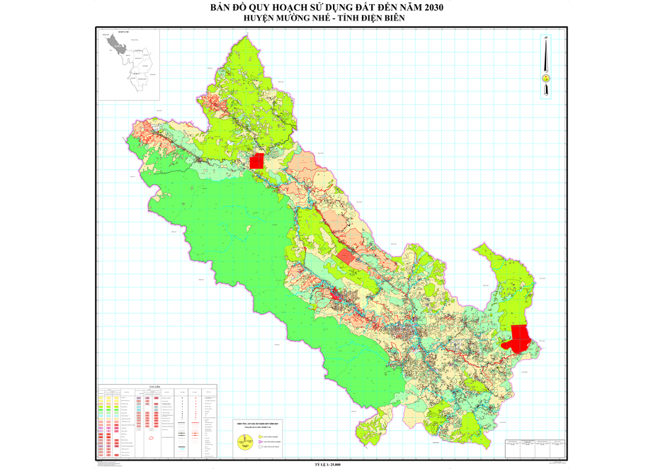 Bản đồ quy hoạch huyện Mường Nhé, tỉnh Điện Biên đến năm 2030