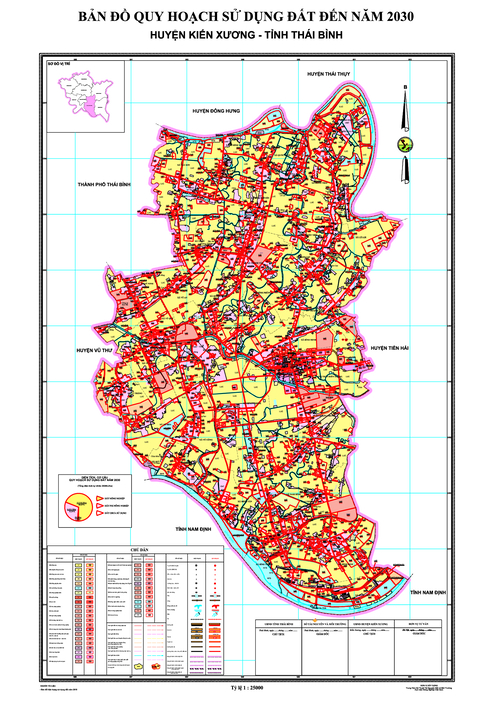 Bản đồ quy hoạch huyện Kiến Xương, tỉnh Thái Bình đến năm 2030
