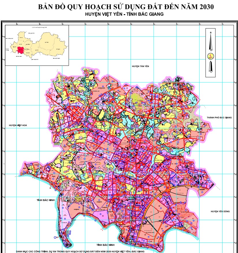 Bản đồ quy hoạch huyện Việt Yên, tỉnh Bắc Giang đến năm 2030