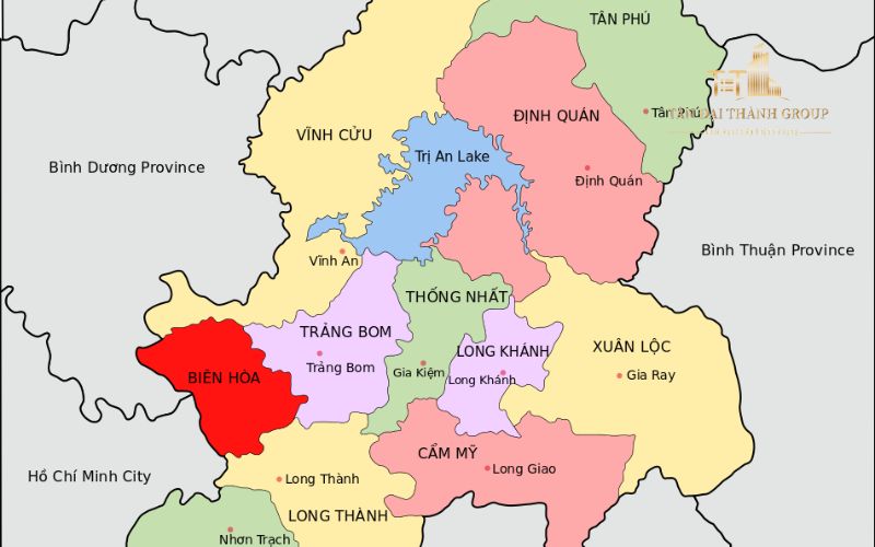 Vị trí tỉnh Đồng Nai