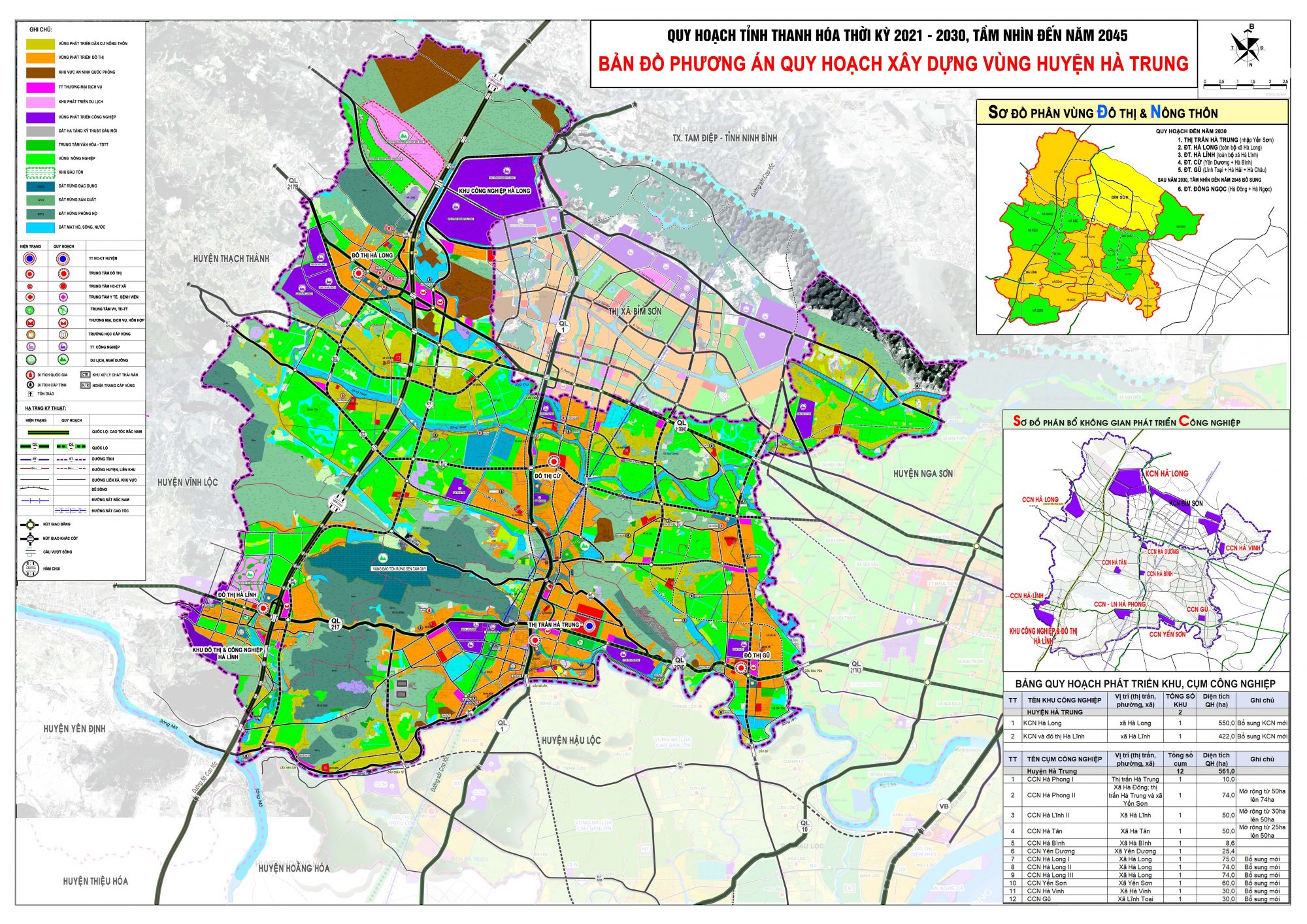 Bản đồ quy hoạch huyện Hà Trung, tỉnh Thanh Hóa đến năm 2030