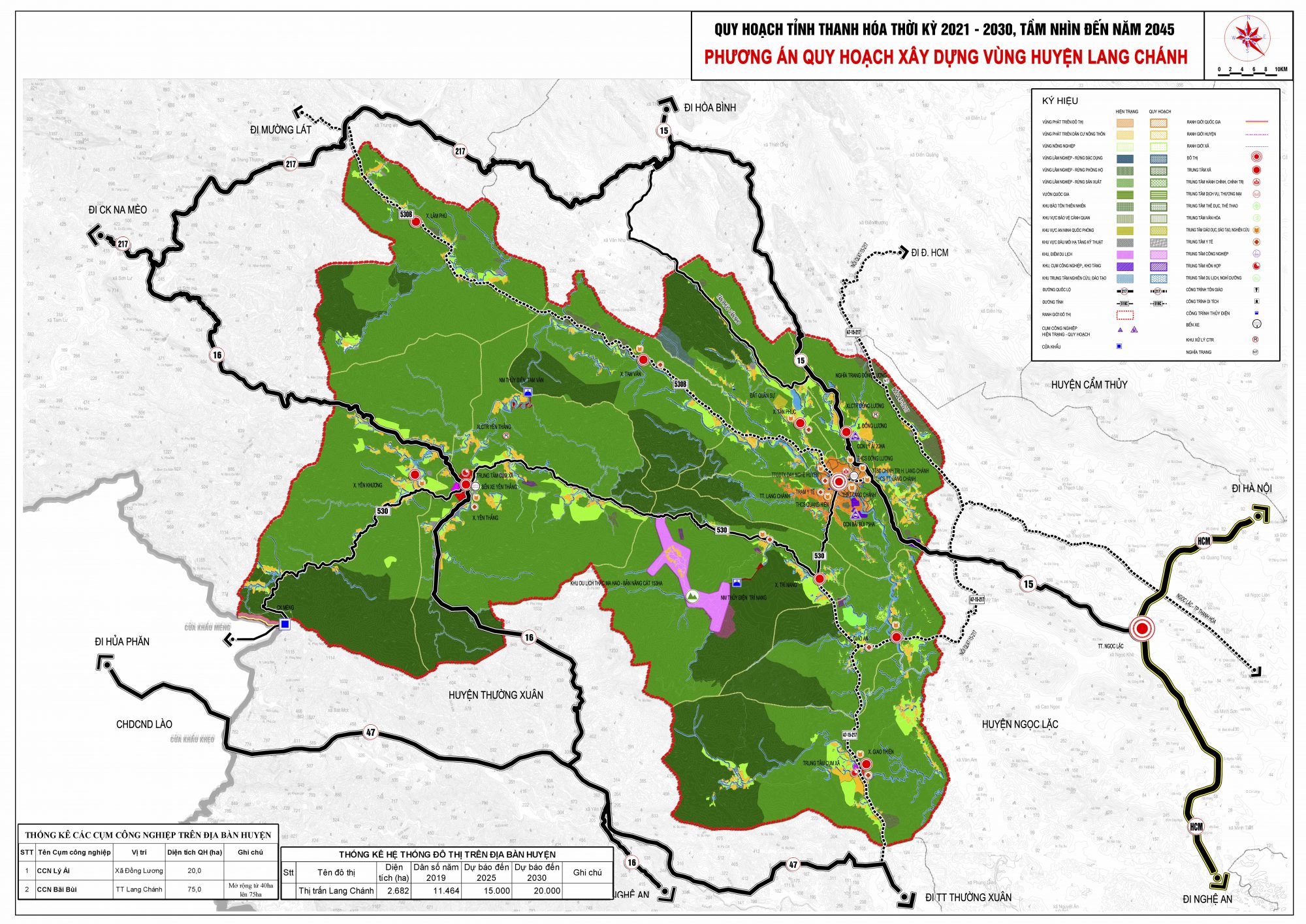 Bản đồ quy hoạch huyện Lang Chánh, tỉnh Thanh Hóa đến năm 2030