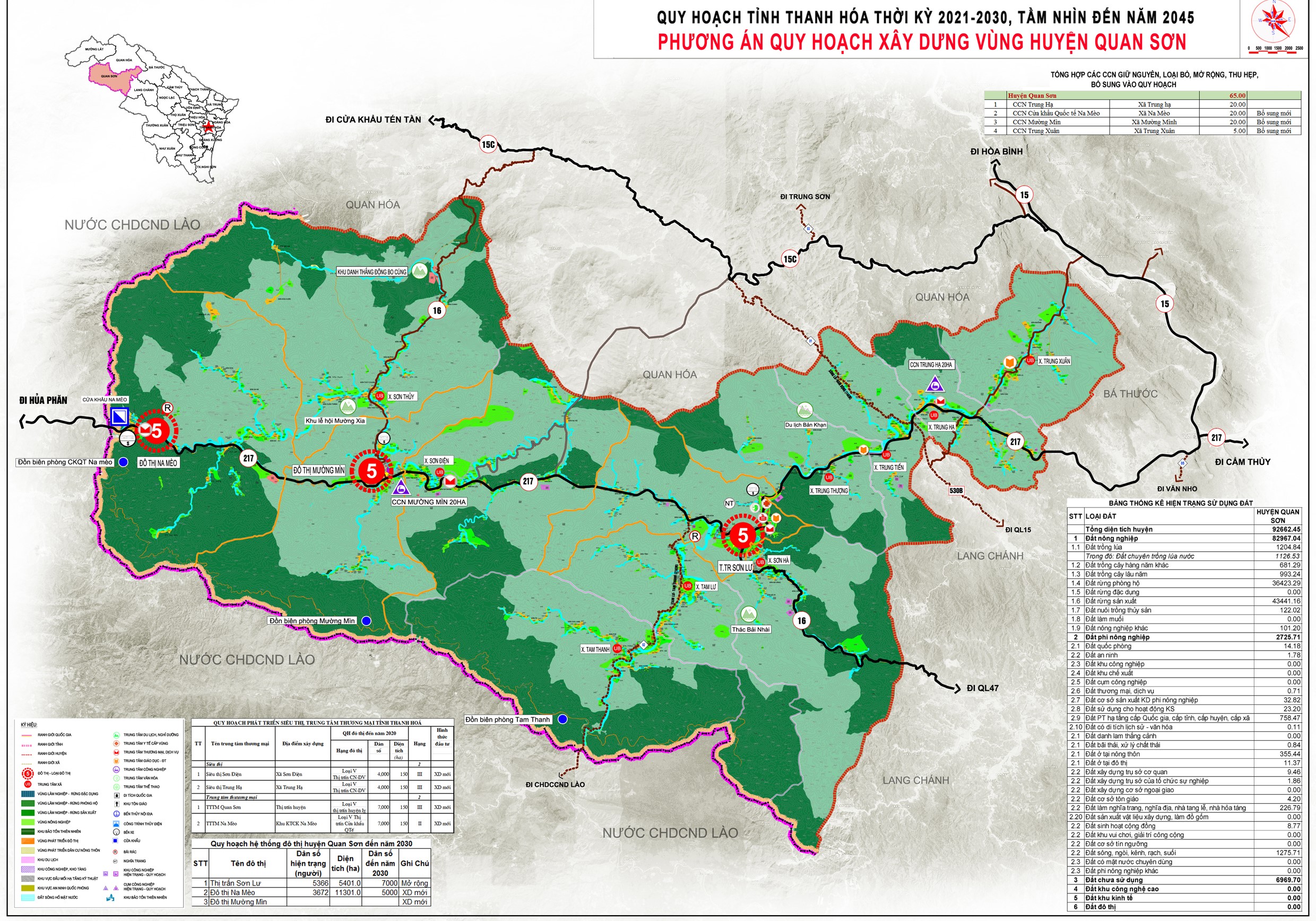 Bản đồ quy hoạch huyện Quan Sơn, tỉnh Thanh Hóa đến năm 2030