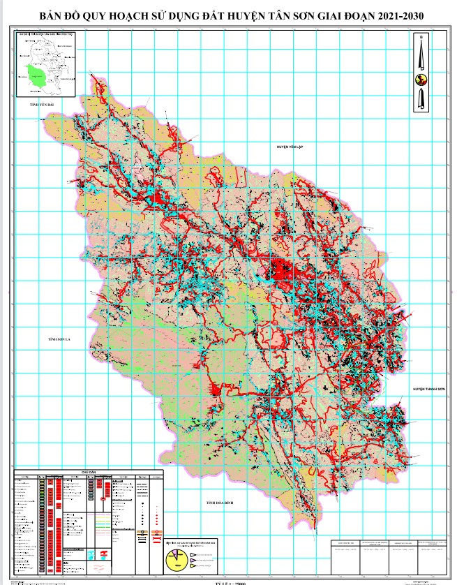 Bản đồ quy hoạch huyện Tân Sơn, tỉnh Phú Thọ đến năm 2030