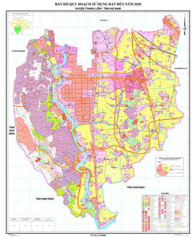Bản đồ quy hoạch huyện Thanh Liêm, tỉnh Hà Nam đến năm 2030