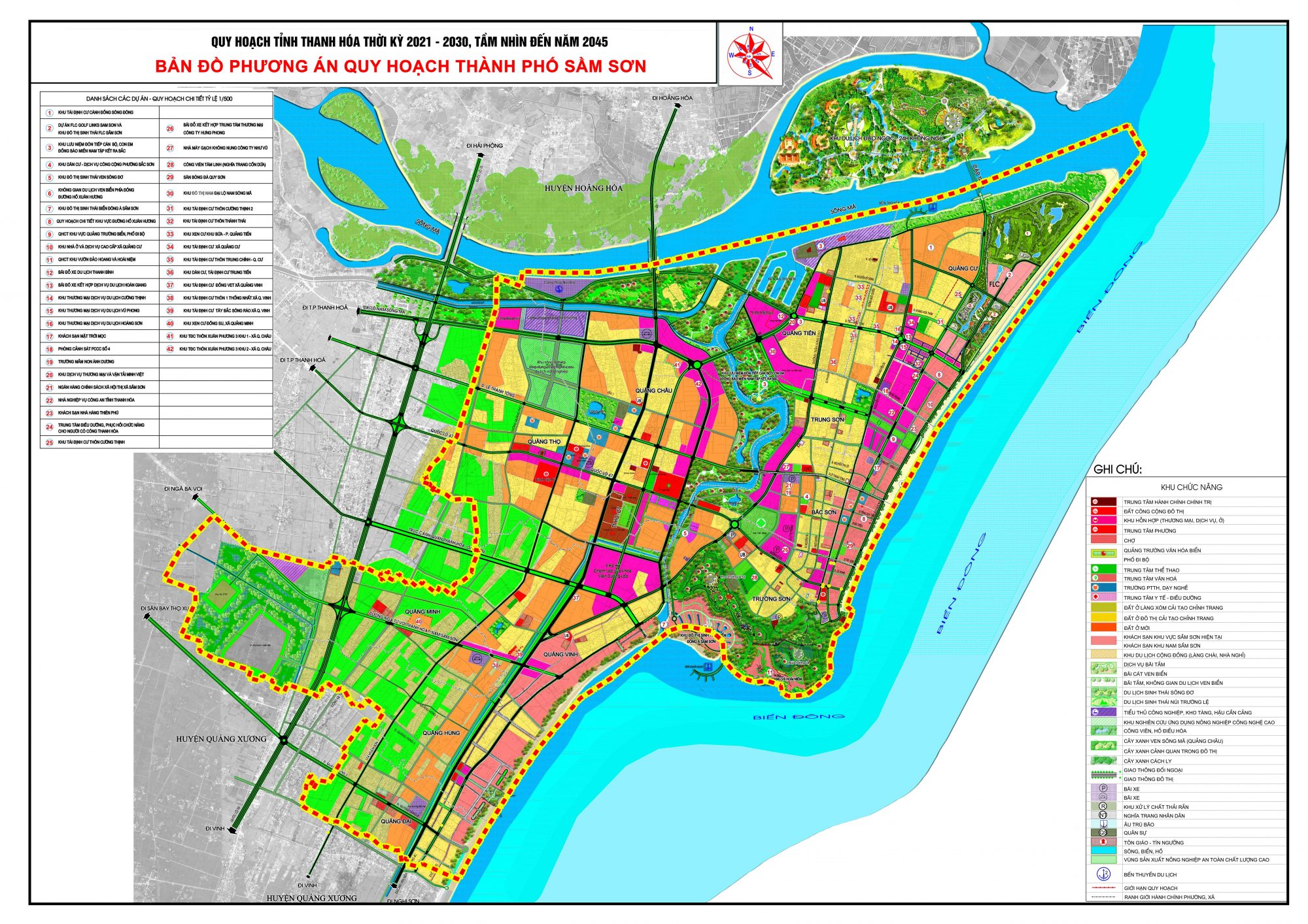 Bản đồ quy hoạch thành phố Sầm Sơn, tỉnh Thanh Hóa đến năm 2030