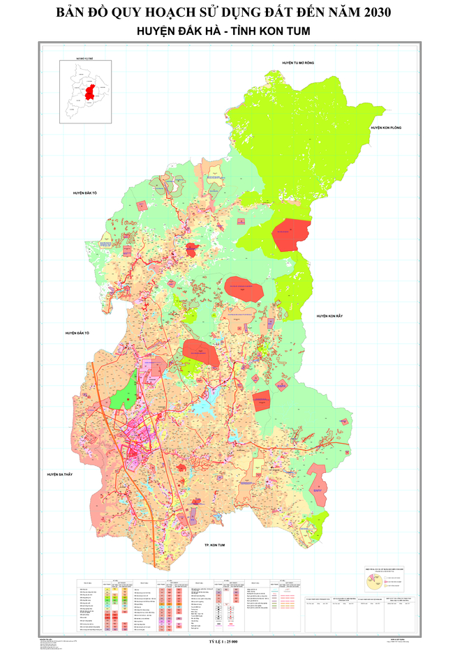 Bản đồ quy hoạch huyện Đắk Hà, tỉnh Kon Tum đến năm 2030