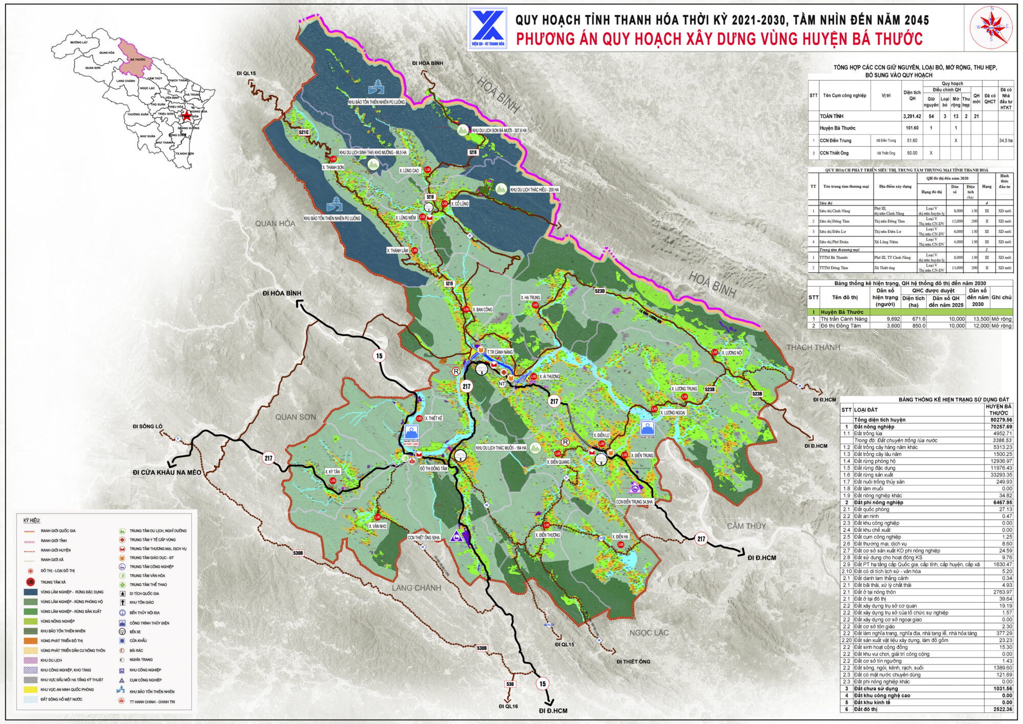 Bản đồ quy hoạch huyện Bá Thước, tỉnh Thanh Hóa đến năm 2030