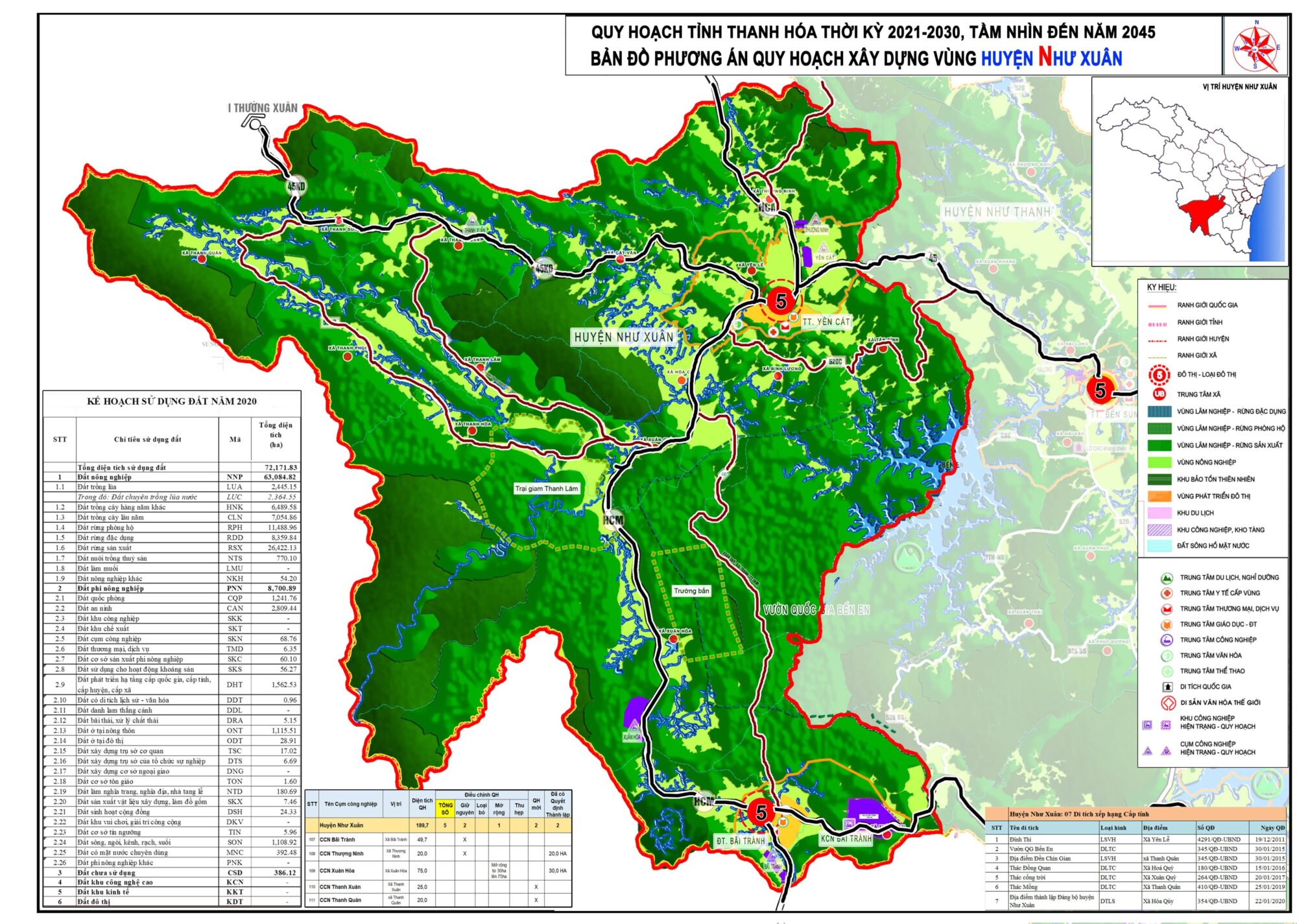 Bản đồ quy hoạch huyện Như Xuân, tỉnh Thanh Hóa đến năm 2030