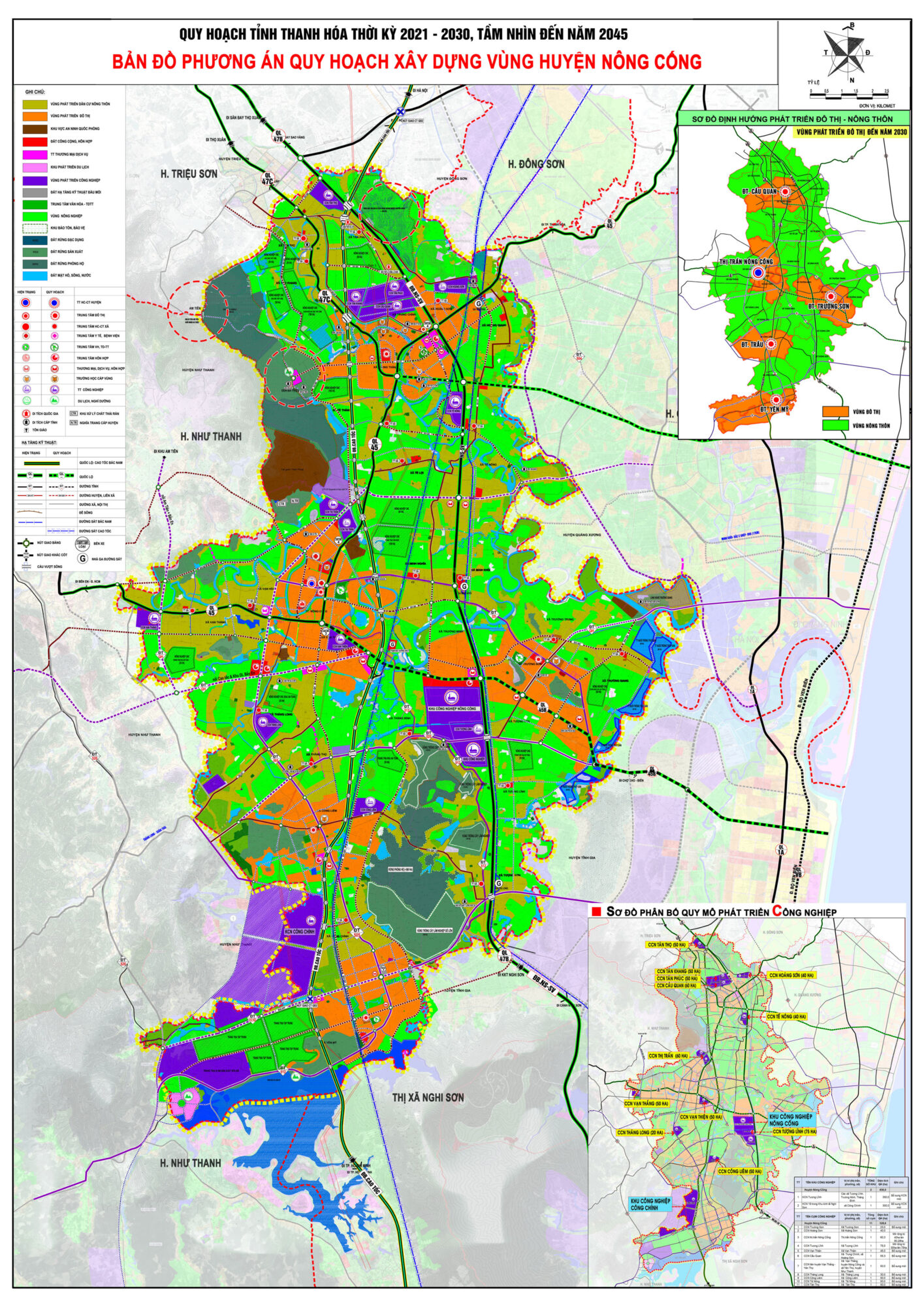 Bản đồ quy hoạch huyện Nông Cống, tỉnh Thanh Hóa đến năm 2030
